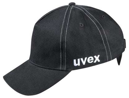 uvex u-Cap Sport Bump Cap - Hard Shell Element for Head Protection - Long Shade - Black