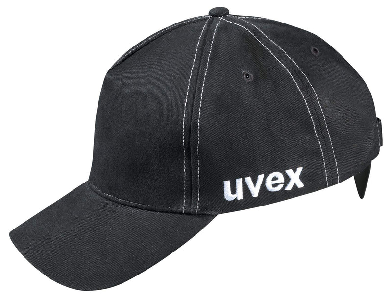 uvex u-Cap Sport Bump Cap - Hard Shell Element for Head Protection - Long Shade - Black