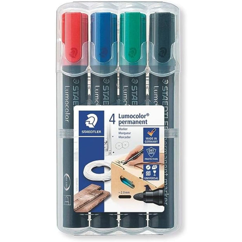 Staedtler Lumocolor Permanent Marker Box 4 colours 352 WP4