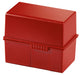 HAN 976-17 Index Card Box DIN A6 Landscape - Pack of 3 Innovative Attractive Design for 400 Index Cards with Steel Hinge Red
