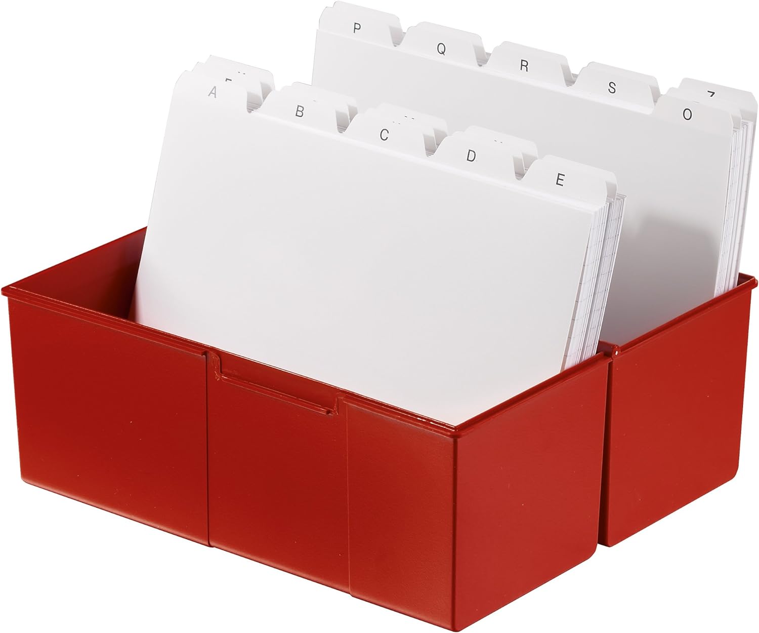 HAN 976-17 Index Card Box DIN A6 Landscape - Pack of 3 Innovative Attractive Design for 400 Index Cards with Steel Hinge Red