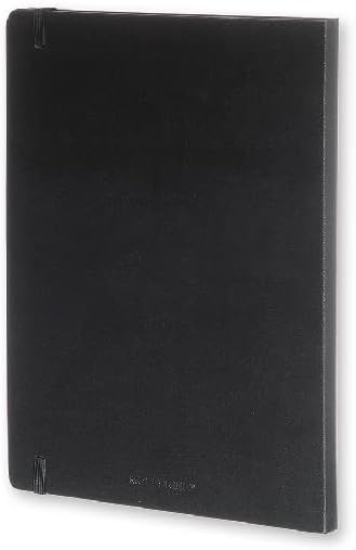 Moleskine Classic Dotted Paper Notebook, Hard Cover and Elastic Closure Journal, Color Black, Size Extra Large 19 x 25 cm, 192 Pages