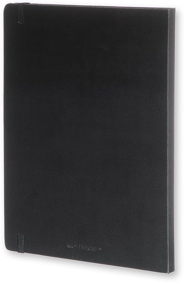 Moleskine Classic Dotted Paper Notebook, Hard Cover and Elastic Closure Journal, Color Black, Size Extra Large 19 x 25 cm, 192 Pages