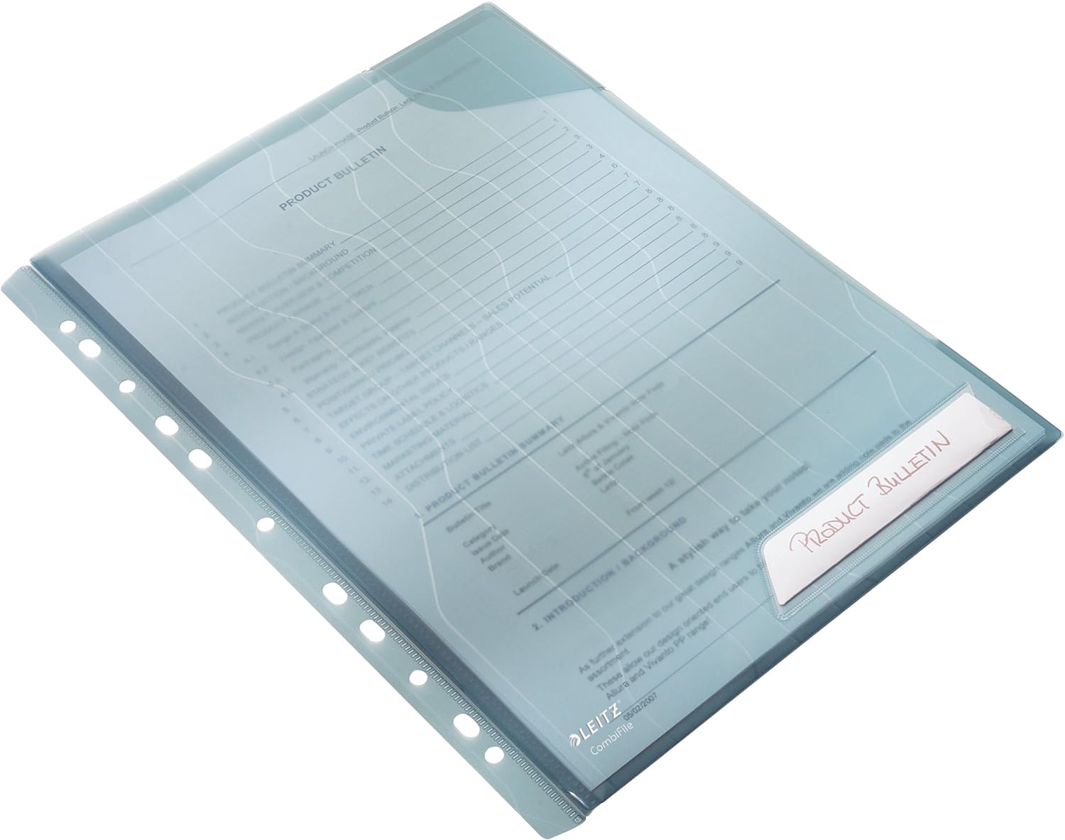 Leitz Combifile Folder A4, Clear White Matt Finish, Top Left Open, 200 Micron Polypropylene, Pack of 5, 47260003