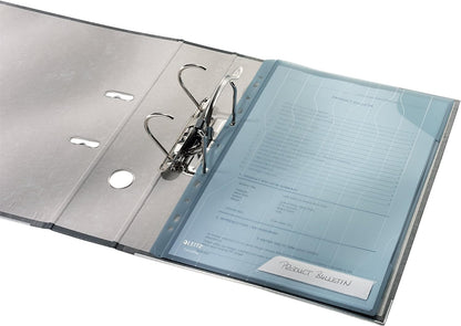 Leitz Combifile Folder A4, Clear White Matt Finish, Top Left Open, 200 Micron Polypropylene, Pack of 5, 47260003