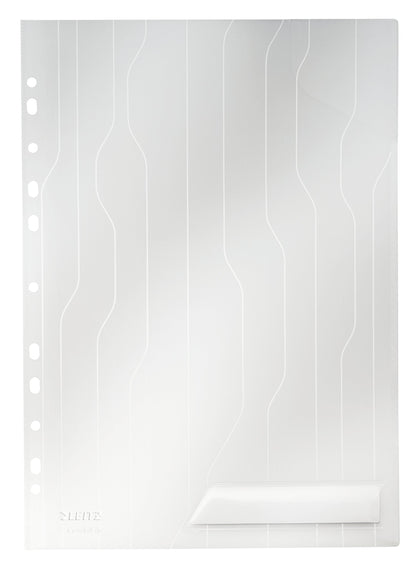 Leitz Combifile Folder A4, Clear White Matt Finish, Top Left Open, 200 Micron Polypropylene, Pack of 5, 47260003