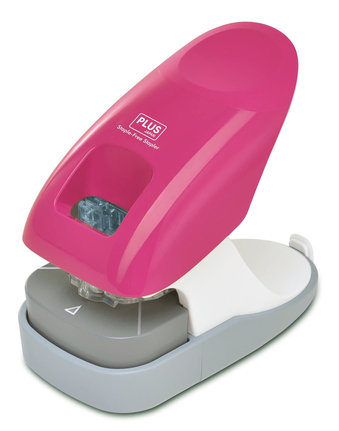 PLUS Japan, Staple-Free Stapler Desktop Model Pink, 10 sheet capacity, 1 piece pack (1 x 1 Stapler
