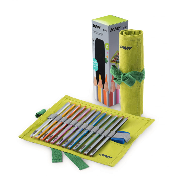 Lamy Plus 1226068 12 Colouring Pencils in Fabric Roll, Green