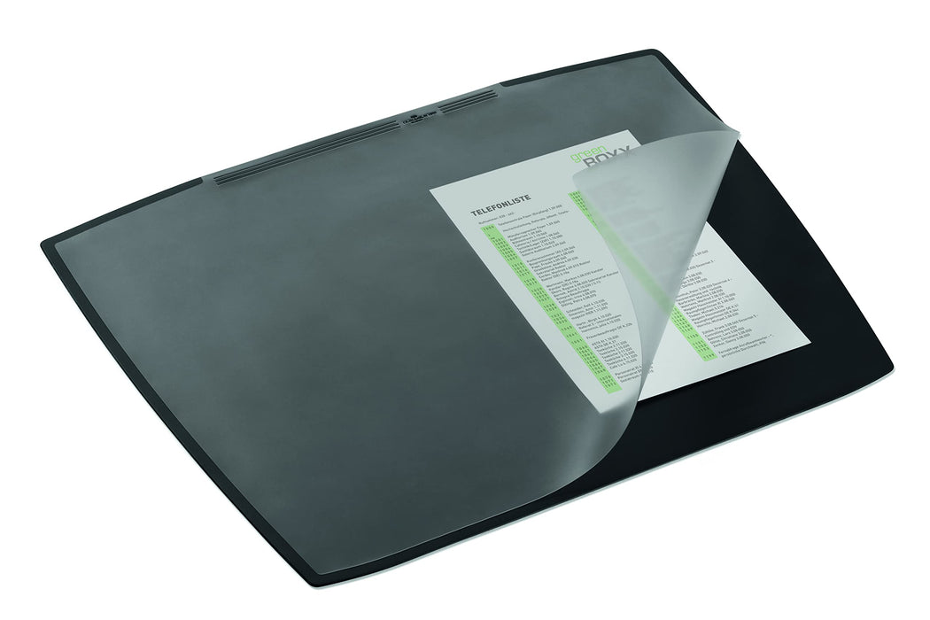 Durable Desk/Work Pad with Transparent Overlay, Trapezoidal Shape, 26-3/4"" x 20-3/4"", Black (720101)" Trapezoid 26-3/4" x 20-3/4" Black