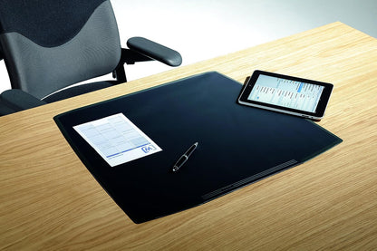 Durable Desk/Work Pad with Transparent Overlay, Trapezoidal Shape, 26-3/4"" x 20-3/4"", Black (720101)" Trapezoid 26-3/4" x 20-3/4" Black