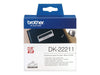 Brother DK-22211 Label Roll, Continuous Length Film, Black on White, Single Label Roll, 29mm (W) x 15.24M (L), Brother Genuine Supplies Black on White 29 mm Film