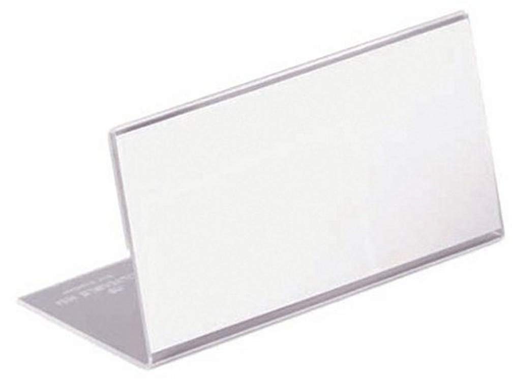 Durable 805519 Table Name Plate L-Stand (acrylic, 52 x 100 mm) 10-Piece, Transparent
