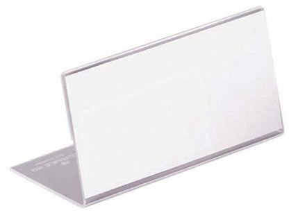 Durable 805519 Table Name Plate L-Stand (acrylic, 52 x 100 mm) 10-Piece, Transparent