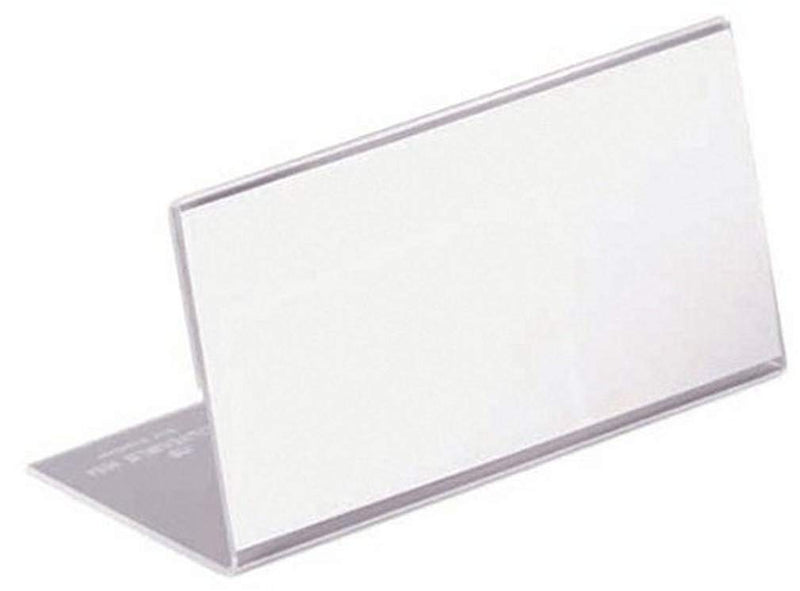 Durable 805519 Table Name Plate L-Stand (acrylic, 52 x 100 mm) 10-Piece, Transparent