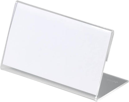 Durable 805519 Table Name Plate L-Stand (acrylic, 52 x 100 mm) 10-Piece, Transparent