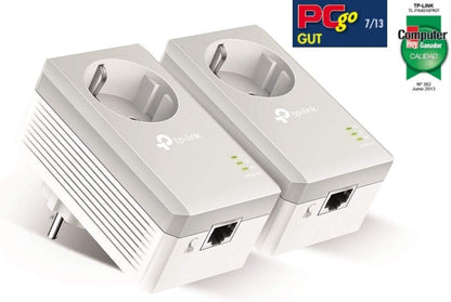 TP-Link Powerline Adapter Set TL-PA4010P KIT (600 Mbit/s, con enchufe, Fast Ethernet LAN, compatible con todos los adaptadores HomePlug AV/AV2 Powerline, transmisión rápida de datos)