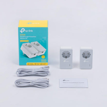 TP-Link Powerline Adapter Set TL-PA4010P KIT (600 Mbit/s, con enchufe, Fast Ethernet LAN, compatible con todos los adaptadores HomePlug AV/AV2 Powerline, transmisión rápida de datos)
