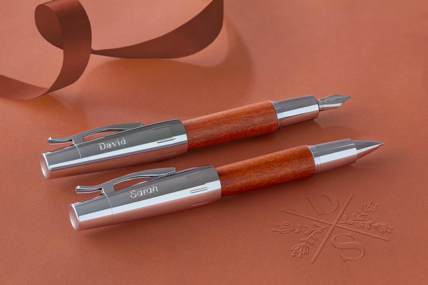Faber-Castell E-Motion Ballpoint Wood/Chrome Brown