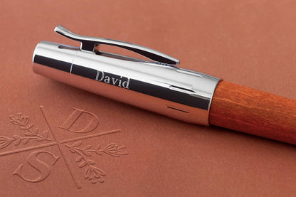 Faber-Castell E-Motion Ballpoint Wood/Chrome Brown