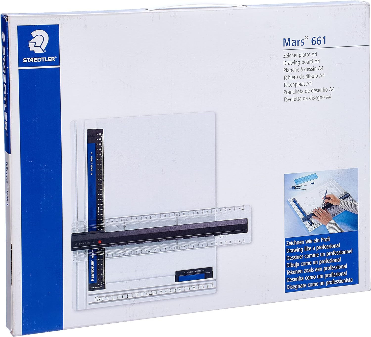 Bundle of STAEDLTER 661 A4 Mars Drawing Board for Technical Drawing - DIN A4 + STAEDTLER LR 661 14 Drawing Board Case with Handle for A4 Drawing Boards