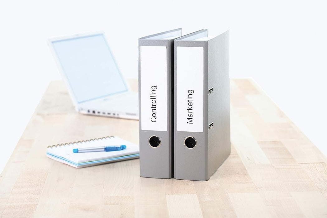 HERMA Self Adhesive Lever Arch File Labels, 4 Labels Per A4 Sheet, 40 Labels For Printers, White Opaque, 192 x 61 mm (8621