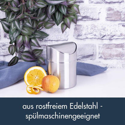 CHG 3187-00 Table Bin 13.0 cm Height and 9.5 cm Diameter Silver