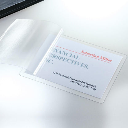 SIGEL VZ215 Self Cold Seal Laminating pockets for business cards / ID cards, 100 Pieces