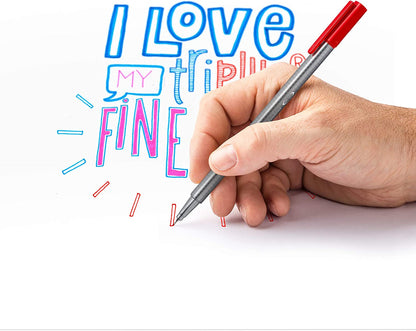 STAEDTLER 334 C42 Triplus Fineliner Superfine Pen, 0.3mm Line Width - Assorted Colours (Pack of 42) Card Pack Assorted Colours Pack of 42