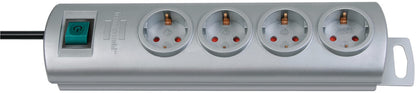 Steckdosenl.10-Fach Pl Silber