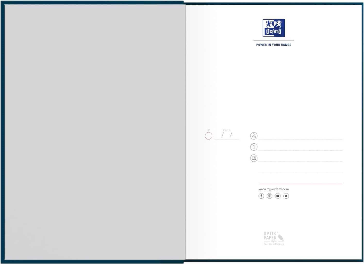 Hamelin GmbH “Original Blue” “Original Black” Oxford Office Bound Book A5, liniert 7 mm Smart Black(Gebundenes Buch)-1
