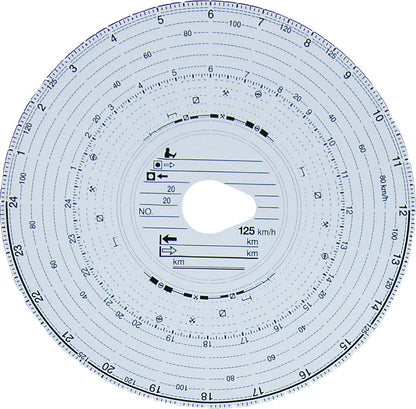 RNK Tachograph Disks 125 km/h Automatic, Haug # 125 151/3101 cm Diameter Pack of 100