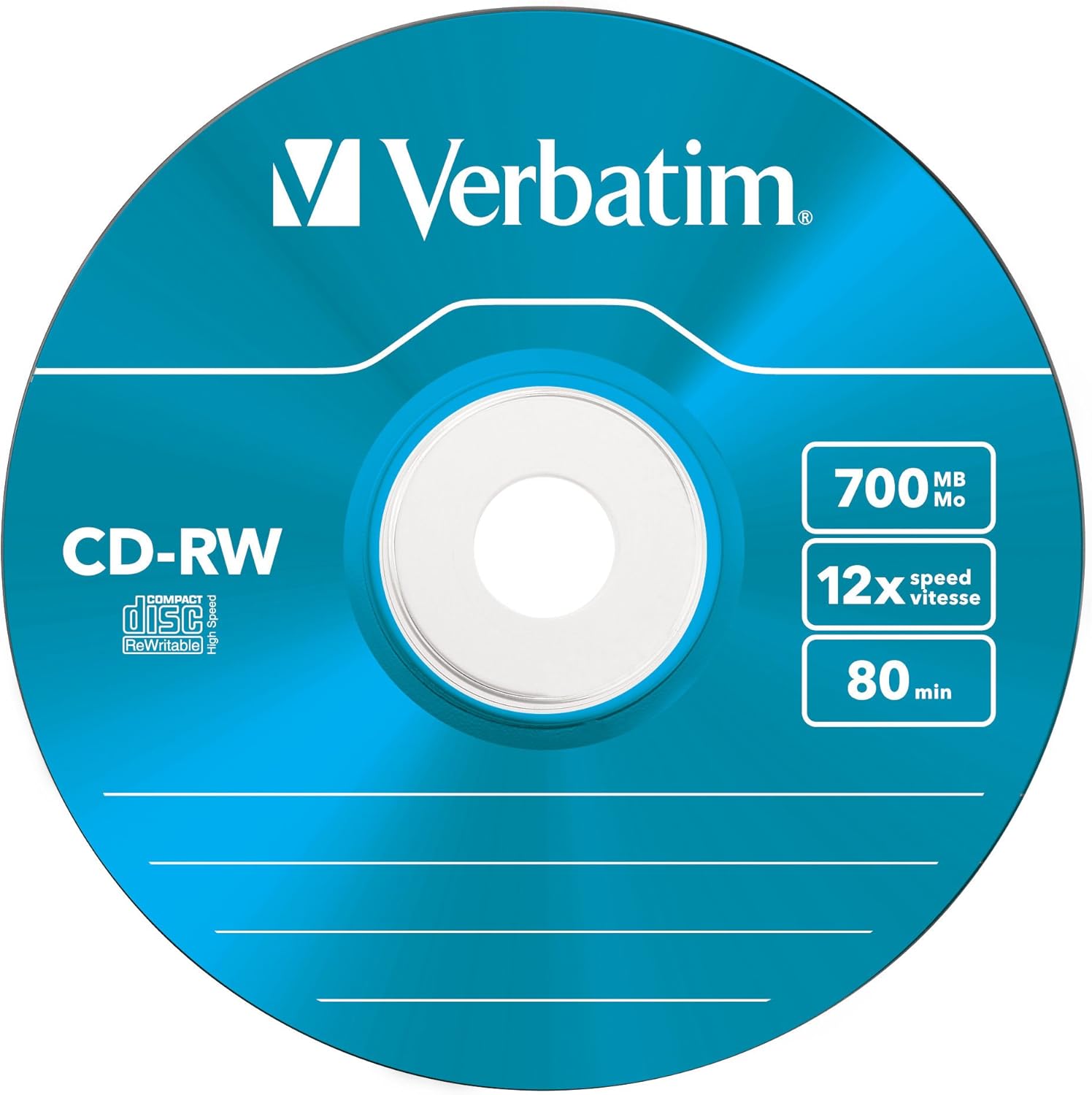 Verbatim CDRW-80 (8x-12xx) 5pk Slim Jewel Case - hi-speed coloured 5 Colours 1
