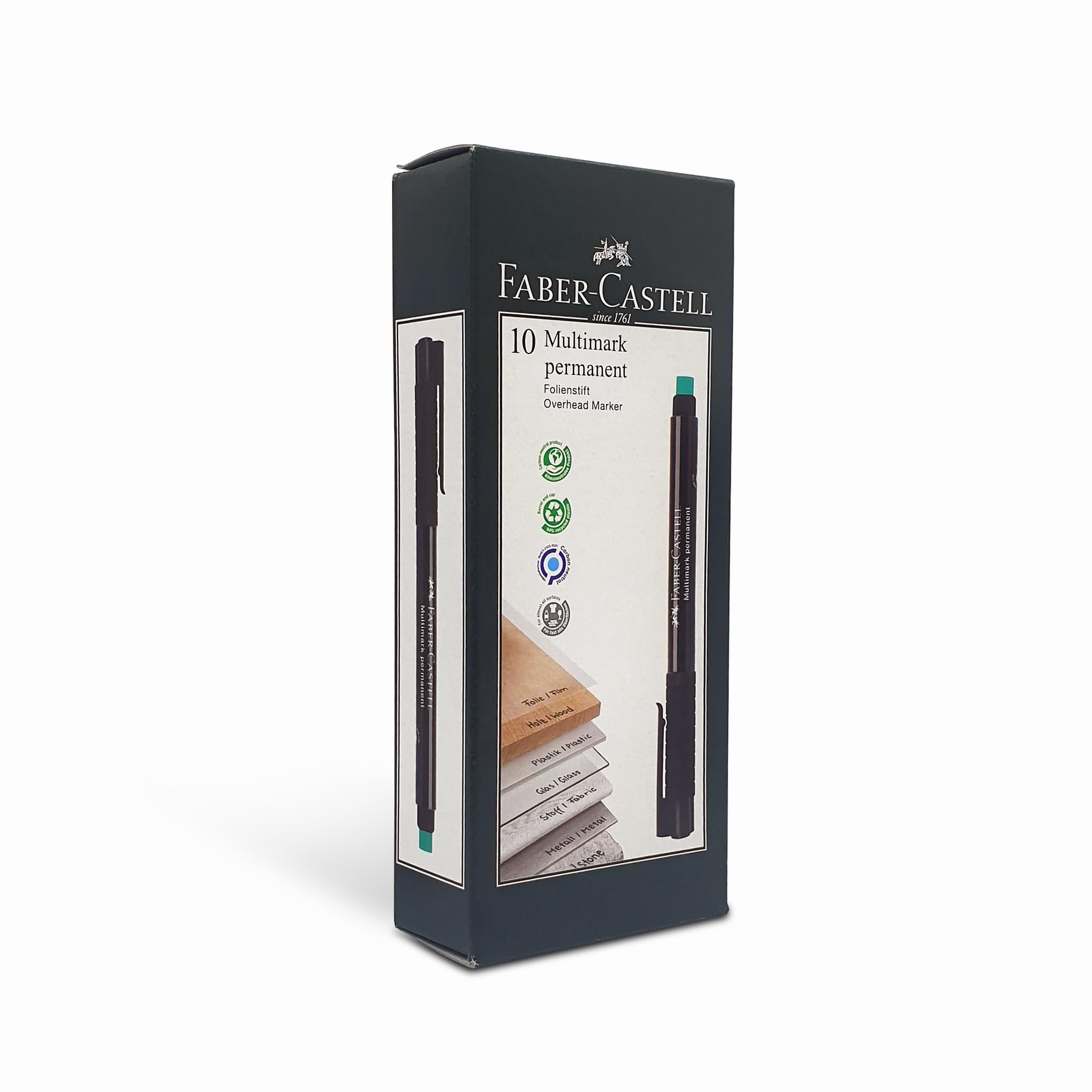 Faber Castell Multi Mark Point Permanent Ink Black Permanent CD/DVD Marker Pens – Pack of 10