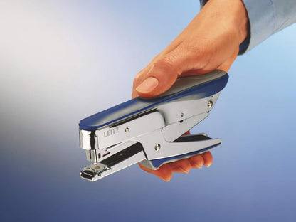 Leitz Stapling Pliers, Uses No. 10 Staples, Includes Staples, 15 Sheet Capacity, Metal, Water Blue, 55450033