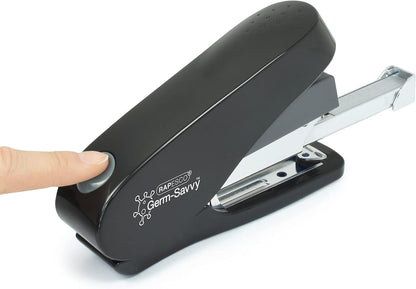 Rapesco 1466 Germ-Savvy Antibacterial, ECO Luna Less Effort Stapler with 2000 Staples, 50 Sheet Capacity, Black