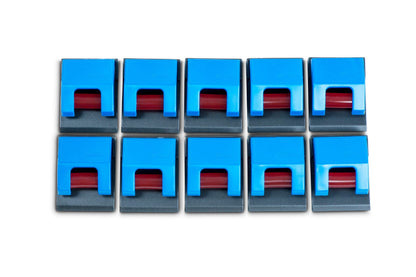 MAUL Rollenclips S | Klemmrollenautomatik zum sicheren Aufängen von Papier, Plakaten und Zeichnungen | selbstklebend | ideal für Büro, Werkstatt, Küche und Kinderzimmer | 10 Stück |