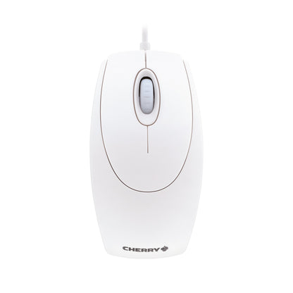 CHERRY WheelMouse optical, Wired Mouse, Suitable for Right and Left-Handers, Optical Sensor for Precise Mouse Pointer Motion, Grey/White