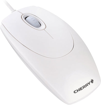 CHERRY WheelMouse optical, Wired Mouse, Suitable for Right and Left-Handers, Optical Sensor for Precise Mouse Pointer Motion, Grey/White