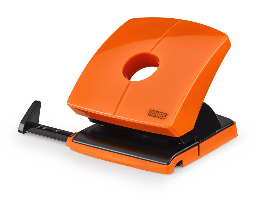 Novus B 230 Colour ID Hole Punch 30 Sheets Stop Rail with Format Specifications Metal/Plastic Orange Funny Orange