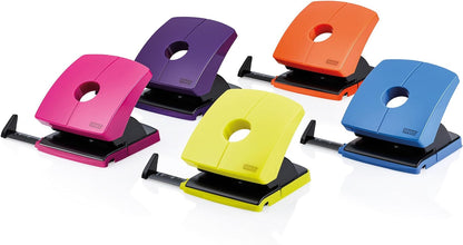 Novus B 230 Colour ID Hole Punch 30 Sheets Stop Rail with Format Specifications Metal/Plastic Orange Funny Orange