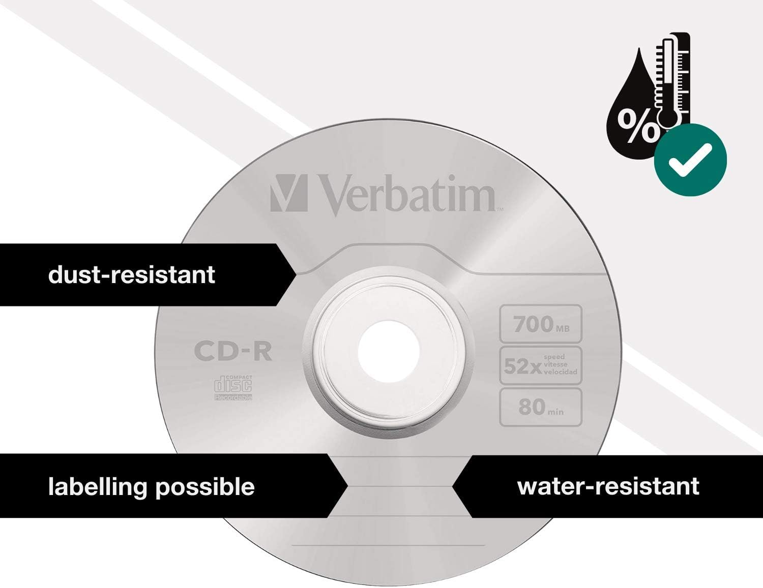 Verbatim CD-R 25Pk 48x 80Minute Super AZO Spindle