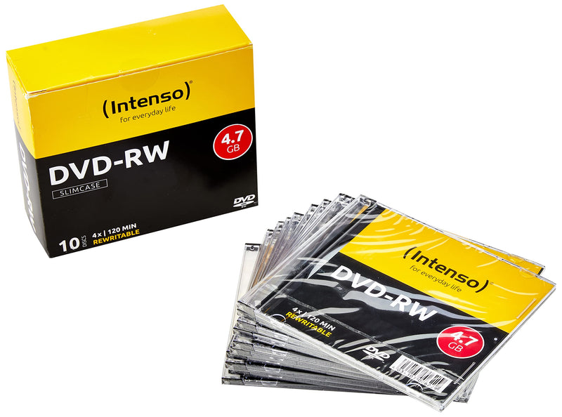 Intenso DVD-RW 4.7GB Rewritable 4x Speed Slim Case Pack of 10