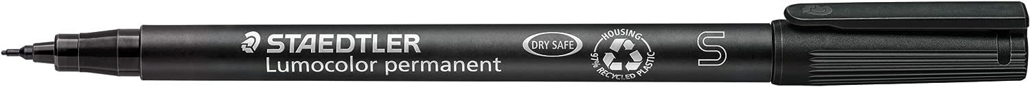 STAEDTLER 313 WP8 Lumocolor Permanent Pen, Superfine Line Width, 0.4mm - Assorted Colours (Pack of 8