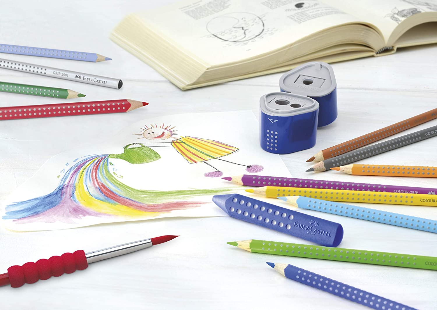 Faber-Castell Tin of 12 Colour GRIP 2001 pencils