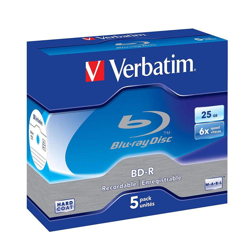 Verbatim BD-R SL 25GB 6 x 5 Pack Jewel Case BD-R 25GB 5pc(s