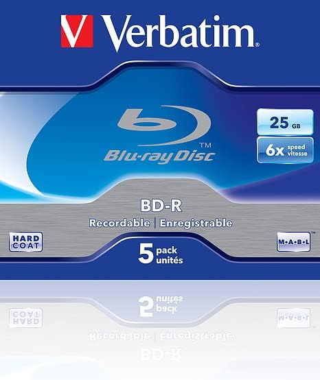 Verbatim BD-R SL 25GB 6 x 5 Pack Jewel Case BD-R 25GB 5pc(s