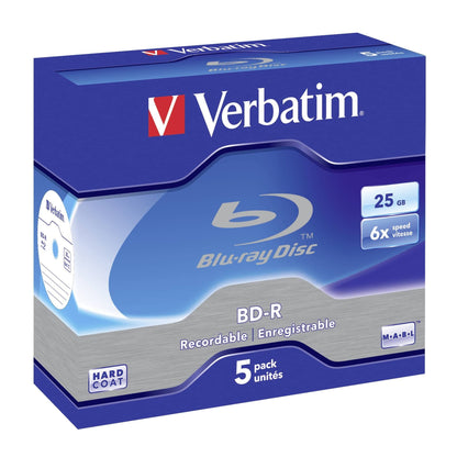 Verbatim BD-R SL 25GB 6 x 5 Pack Jewel Case BD-R 25GB 5pc(s