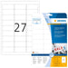 HERMA Self Adhesive Removable Multi-Purpose Labels, 27 Labels Per A4 Sheet, 675 Labels For Printers, Small, 63.5 x 29.6 mm (4347