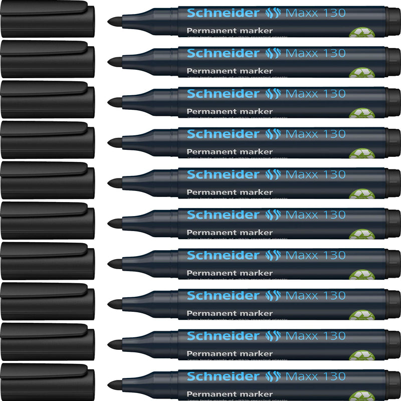Schneider 130 Bullet Tip Permanent Marker - Black (Pack of 10