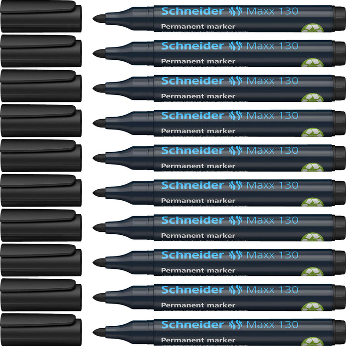 Schneider 130 Bullet Tip Permanent Marker - Black (Pack of 10